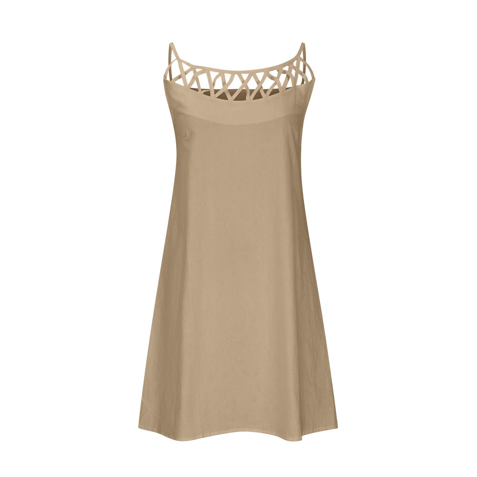 thumbnail image 4 of Vestido veraniego floral con cuello hueco y corte A para mujer 2025: vestido informal de playa con bolsillos, 4 of 5